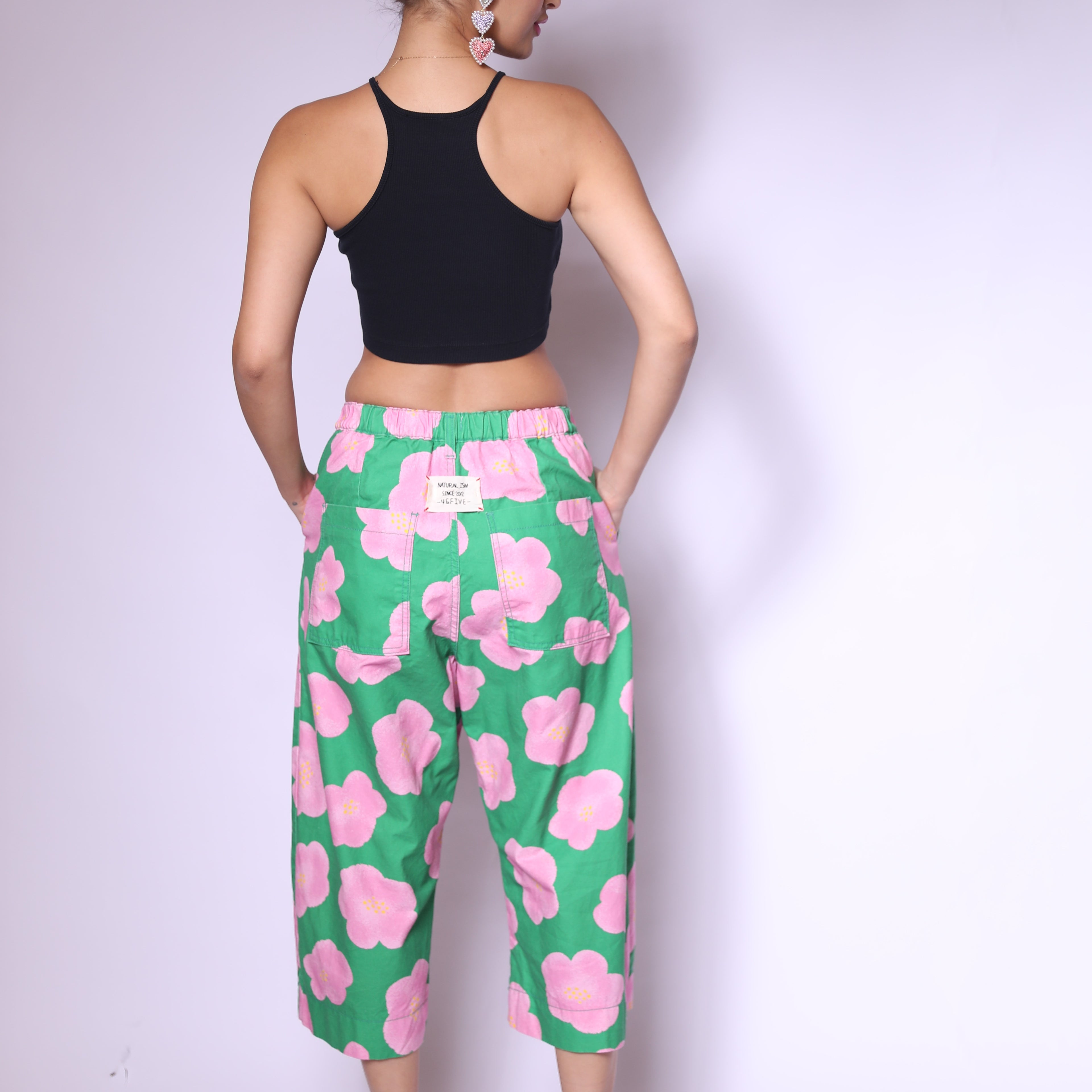 Green & Pink Bloom Pants