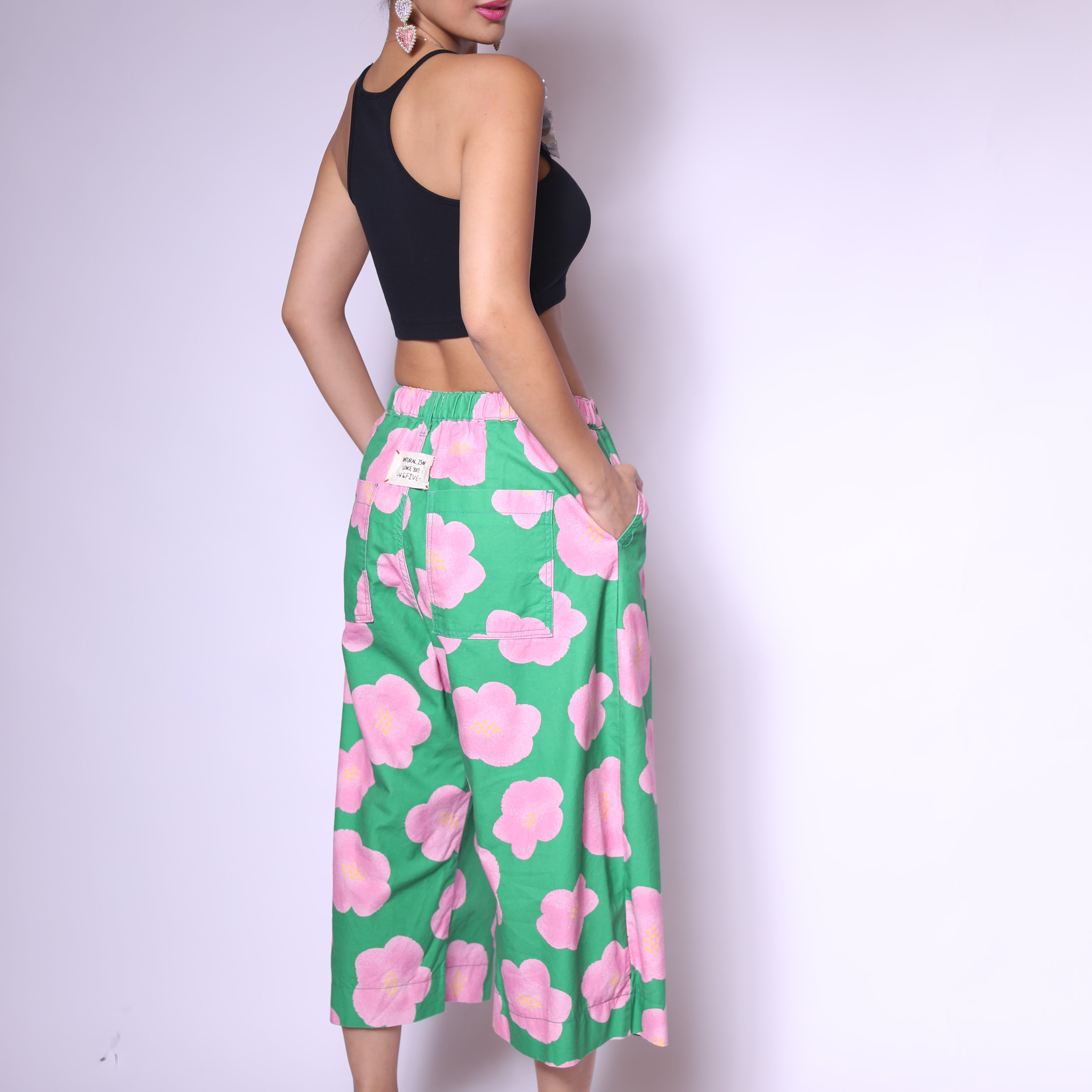 Green & Pink Bloom Pants
