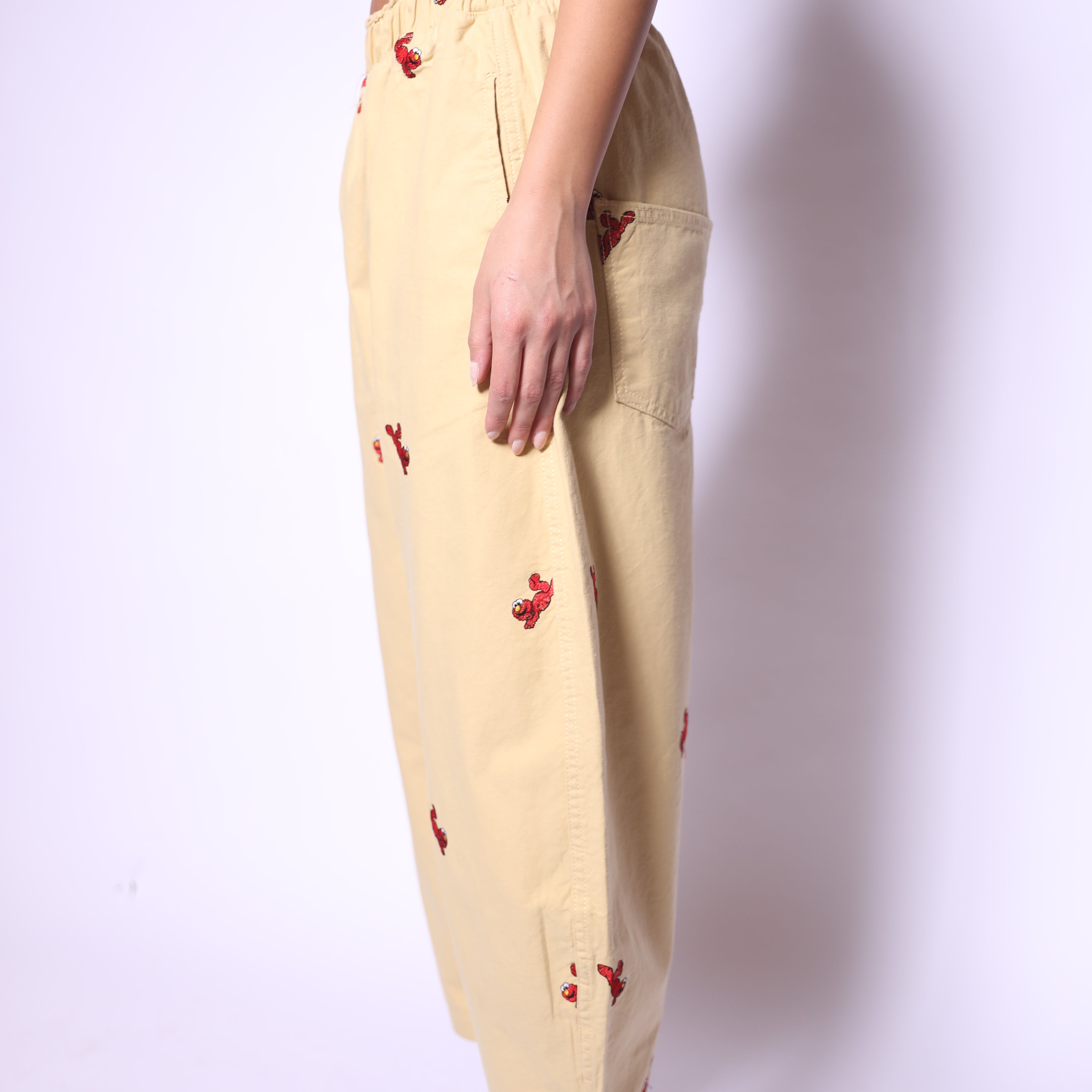 Yellow Elmo Embroidered Pants