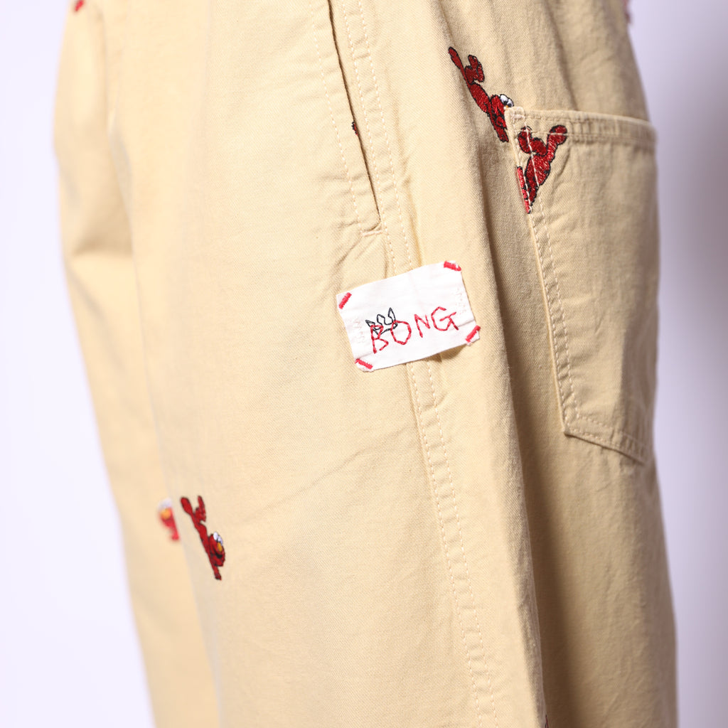 Yellow Elmo Embroidered Pants