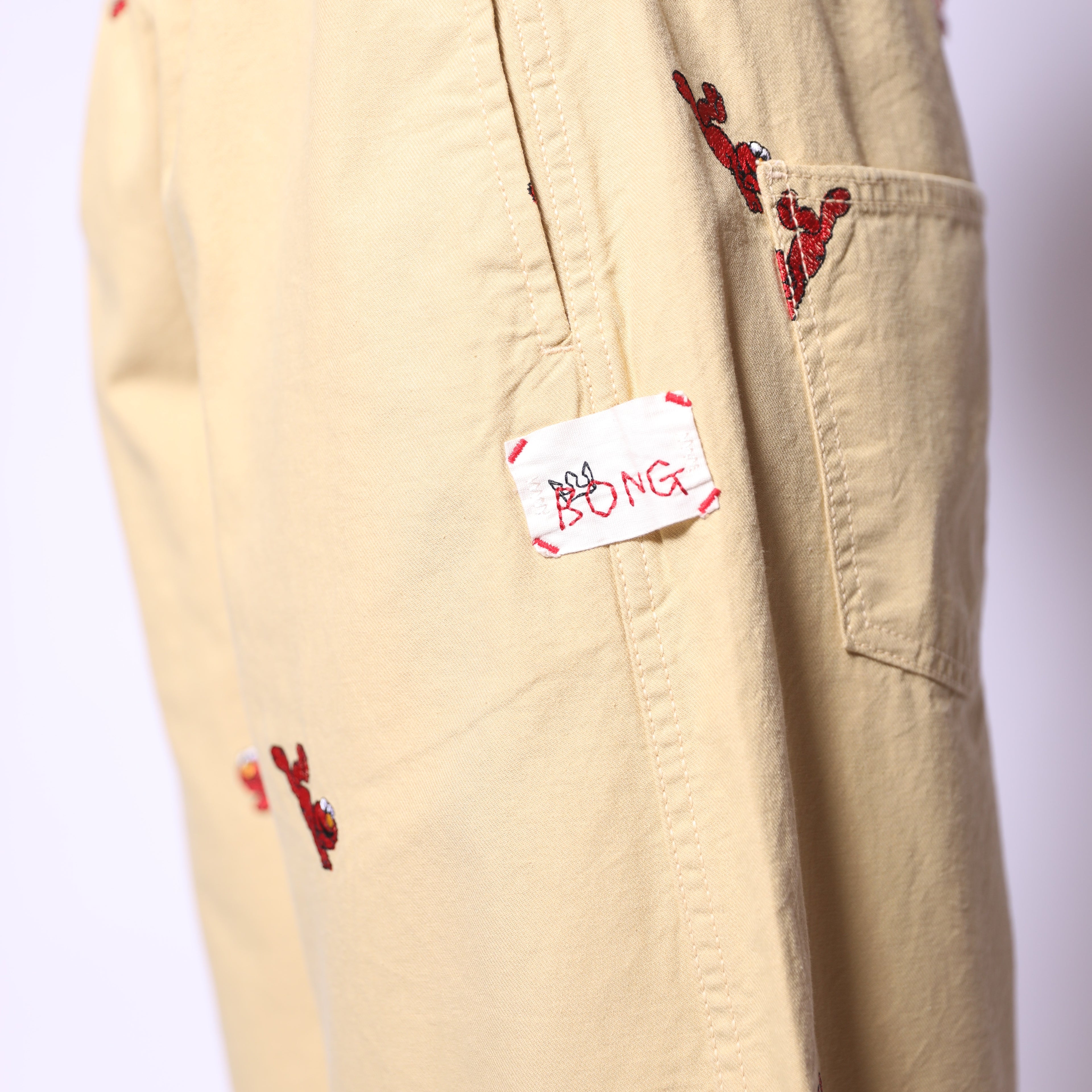 Yellow Elmo Embroidered Pants