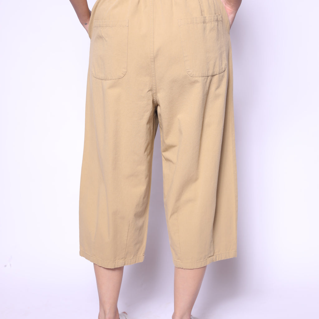 Beige Mickey Embroidered Pants