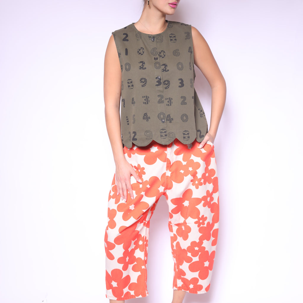 Coral Bloom Wide-Leg Pants