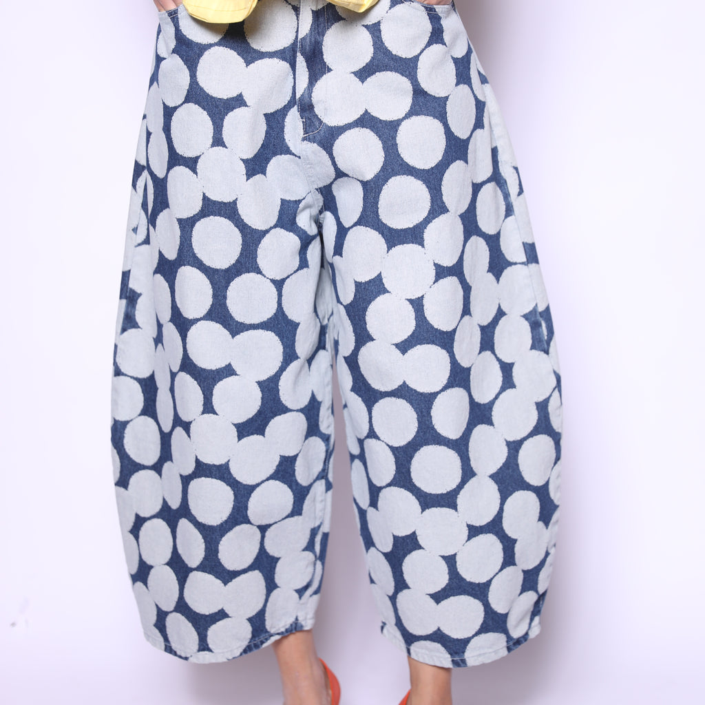 Oversized Navy Polka Pants