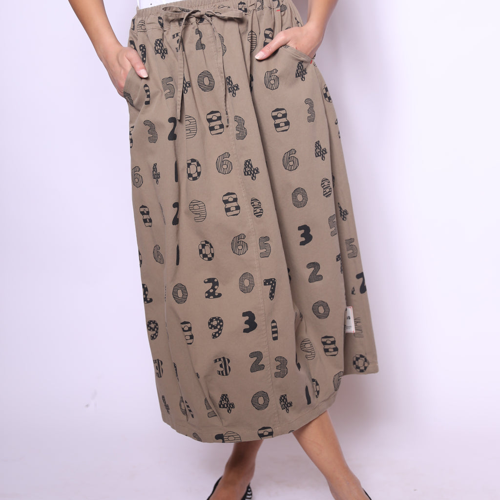 Numeric Play Midi Skirt