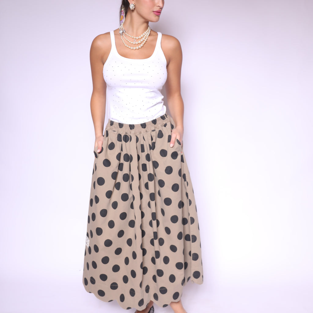 Bold Dots Midi Skirt