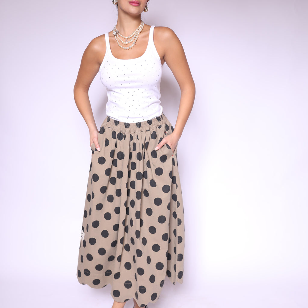 Bold Dots Midi Skirt