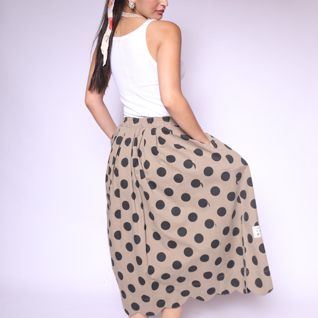 Bold Dots Midi Skirt