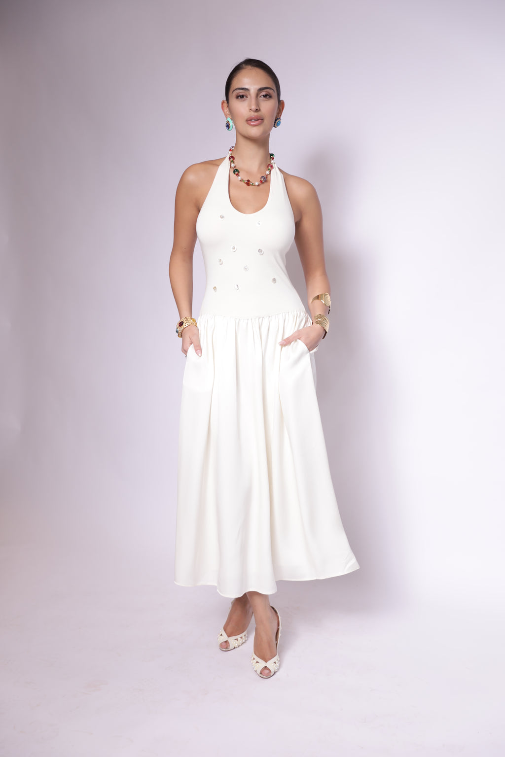 Elegant White Midi Dress