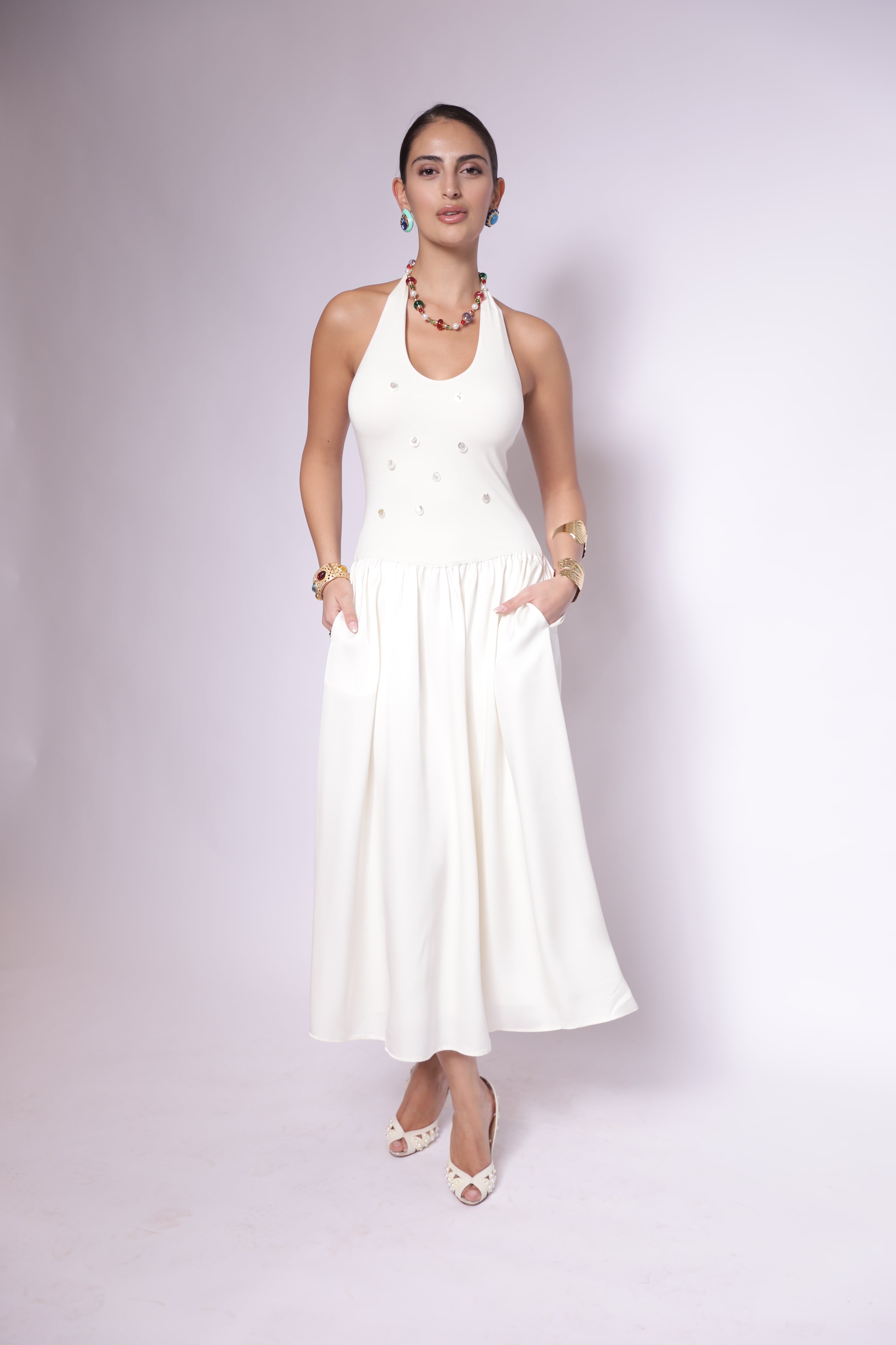 Elegant White Midi Dress