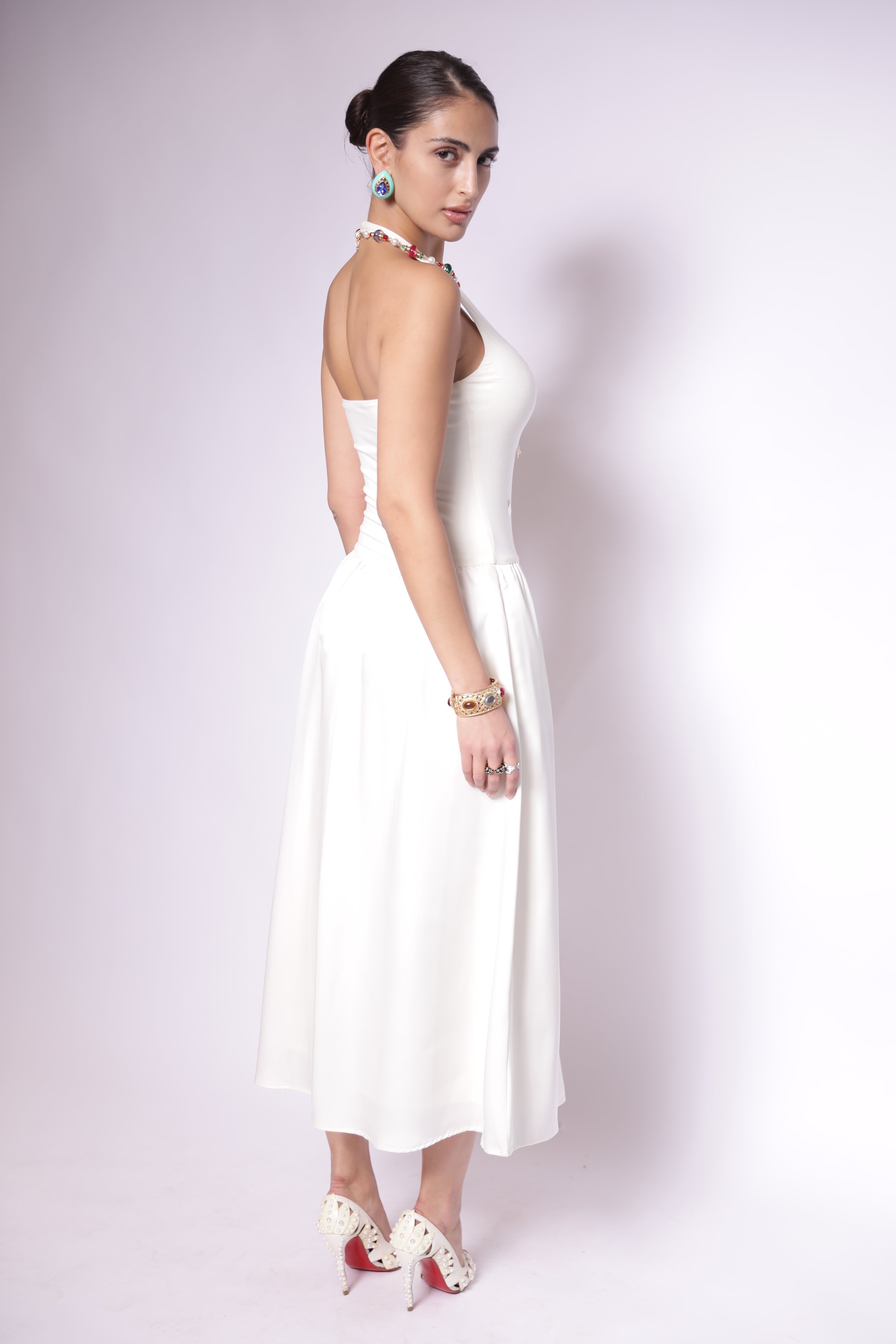 Elegant White Midi Dress