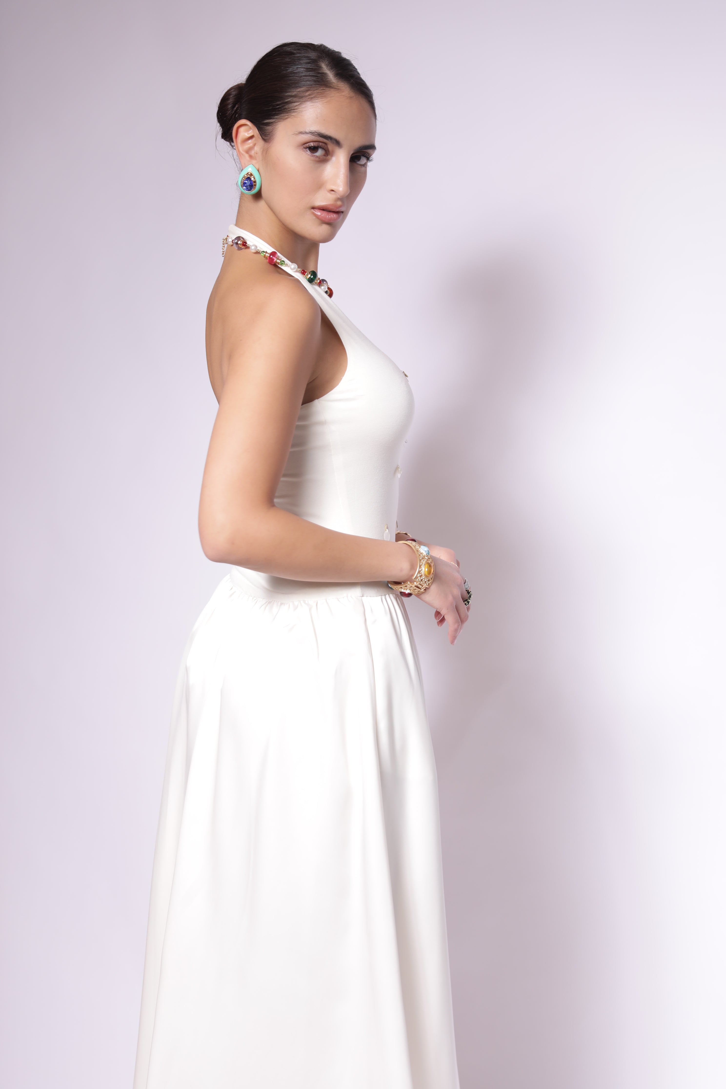 Elegant White Midi Dress