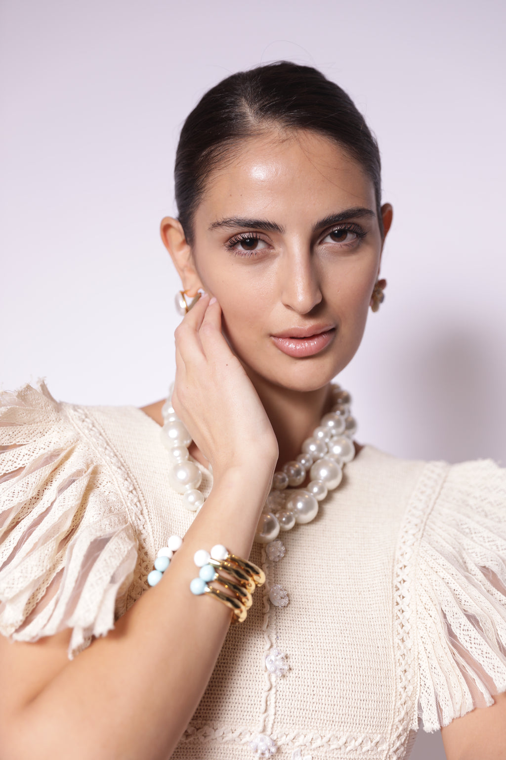 Handcrafted Cream Crochet Mini Dress