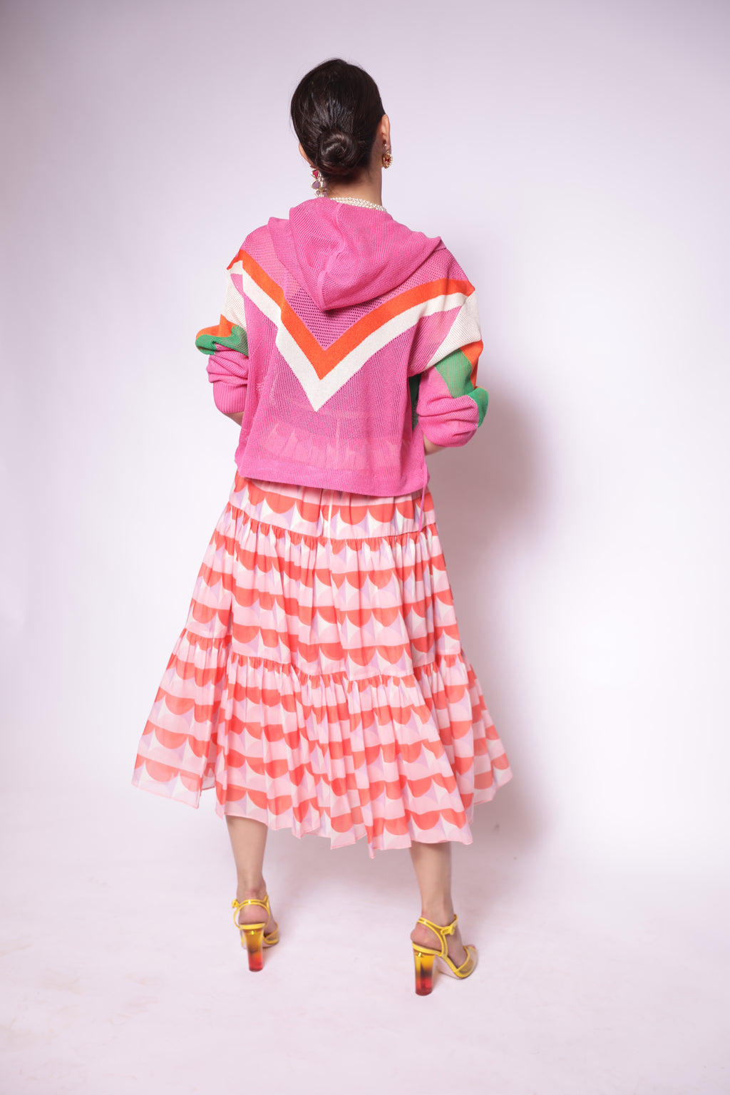 Sunset Waves Tiered Skirt