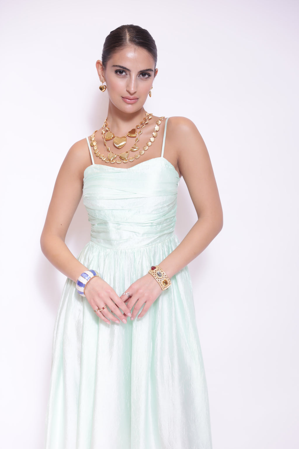 Seafoam Ruched Midi Dress