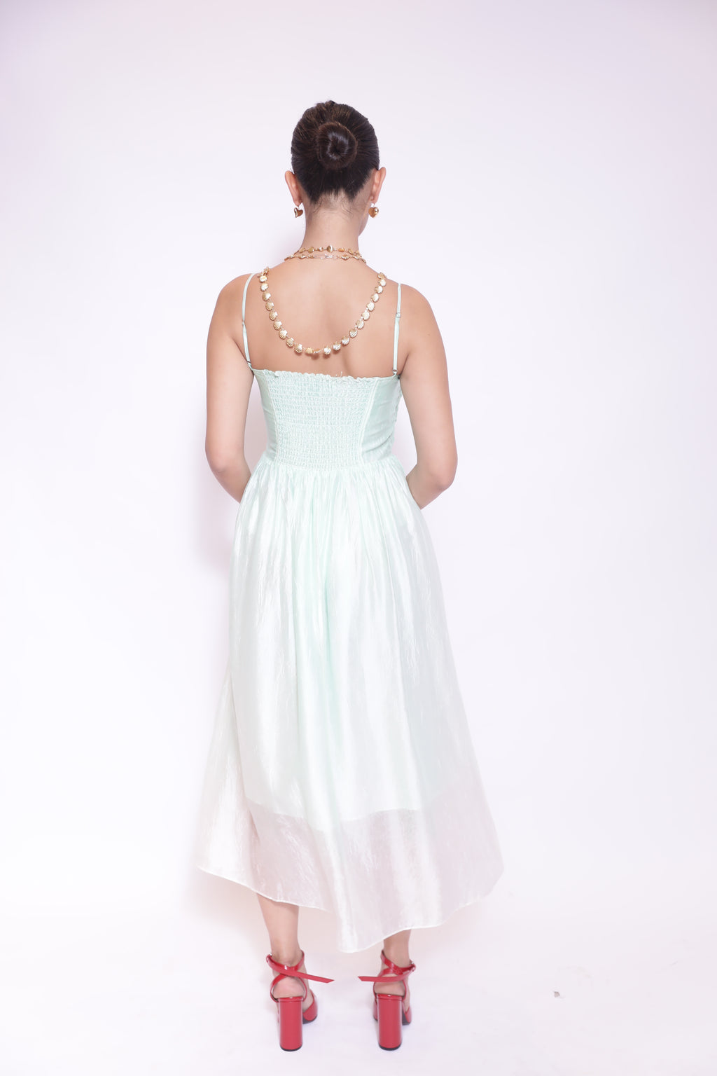 Seafoam Ruched Midi Dress