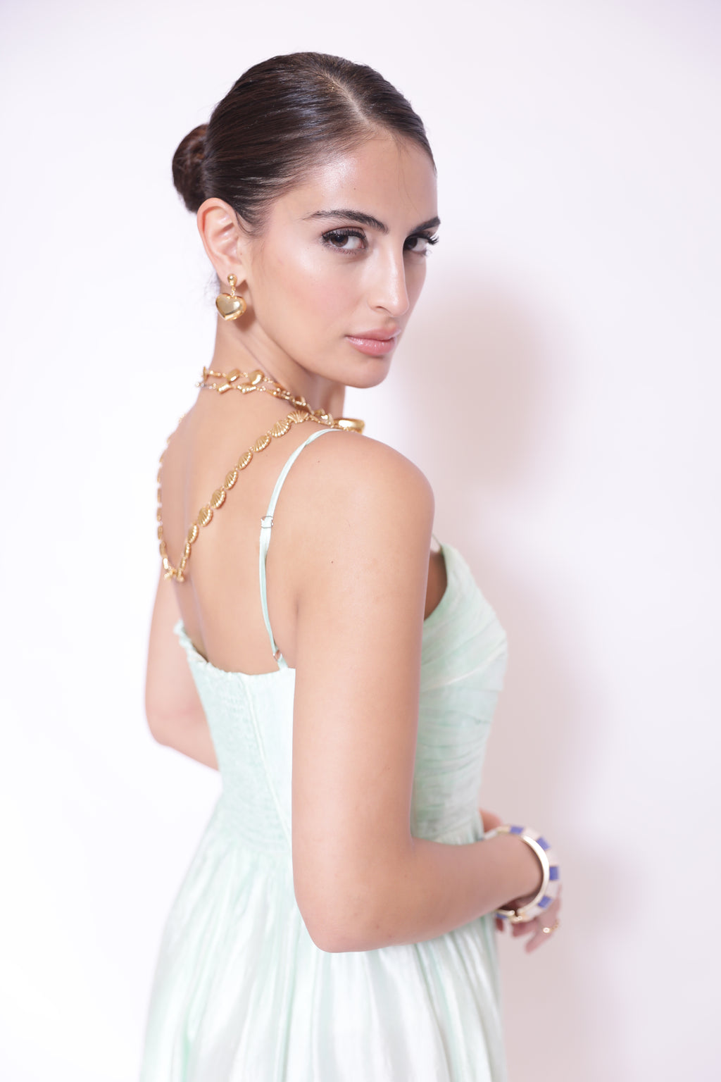 Seafoam Ruched Midi Dress