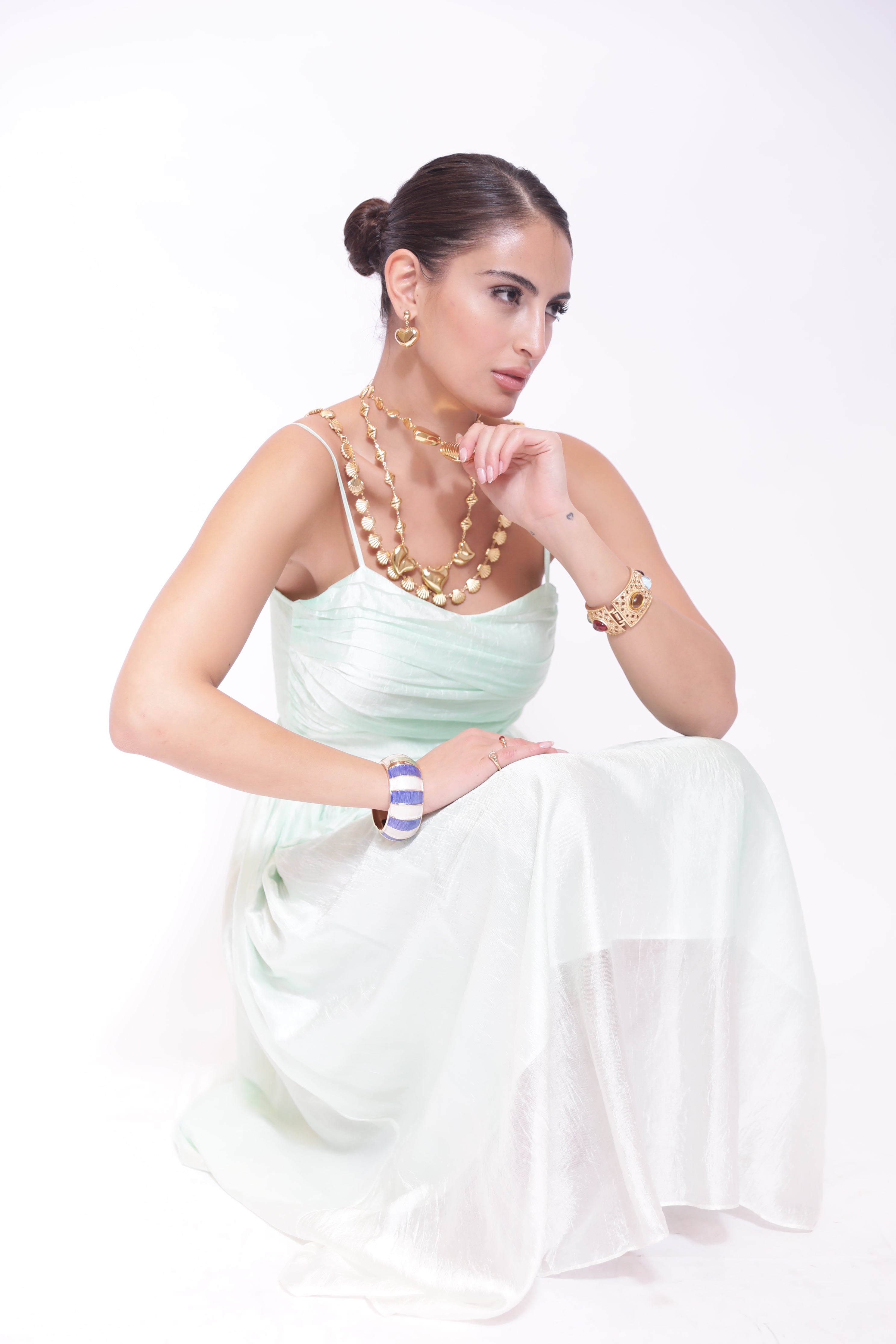 Seafoam Ruched Midi Dress