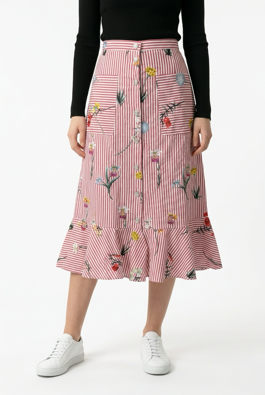 Blossom Stripe Skirt
