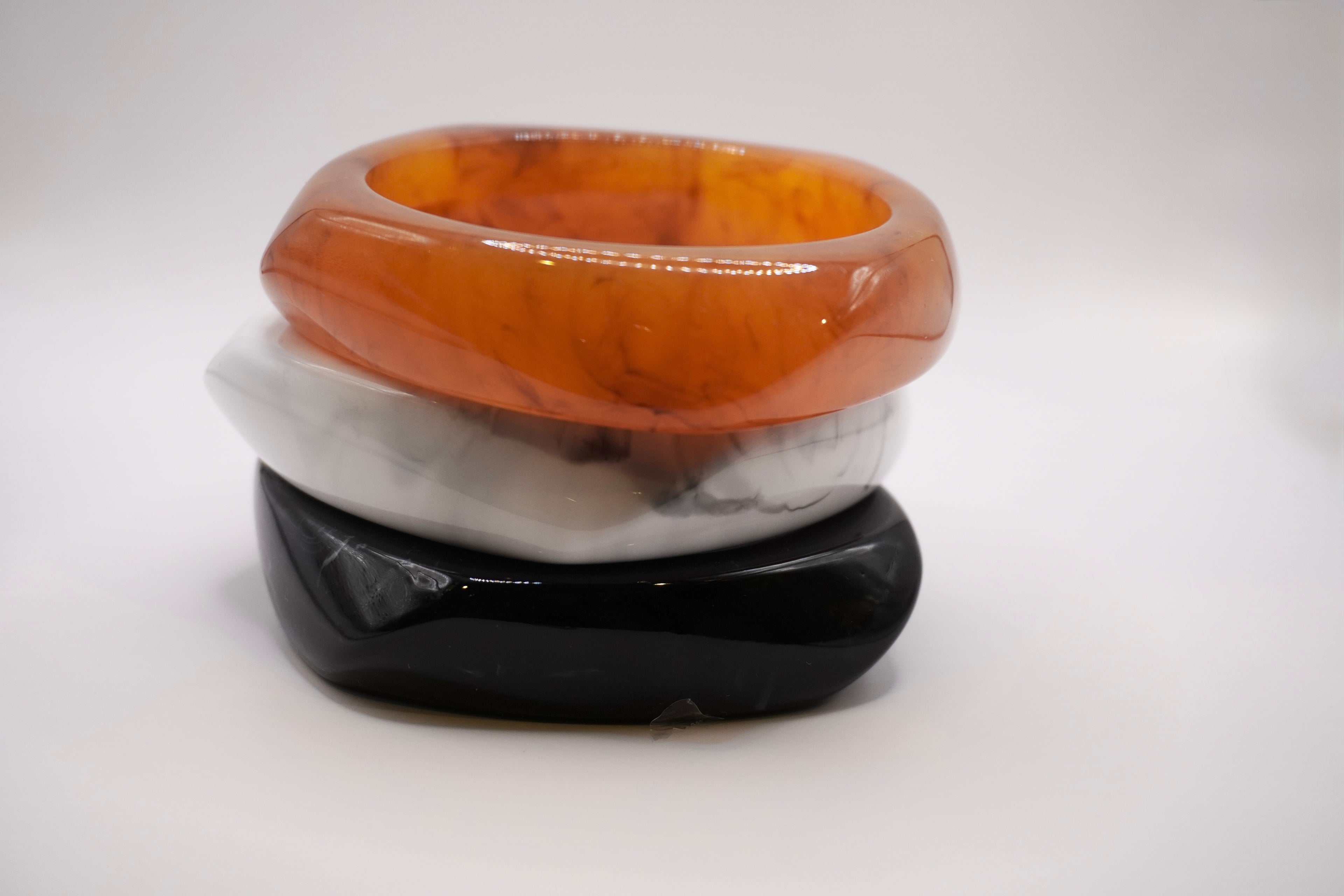 Marble bangles (orange/white/black)