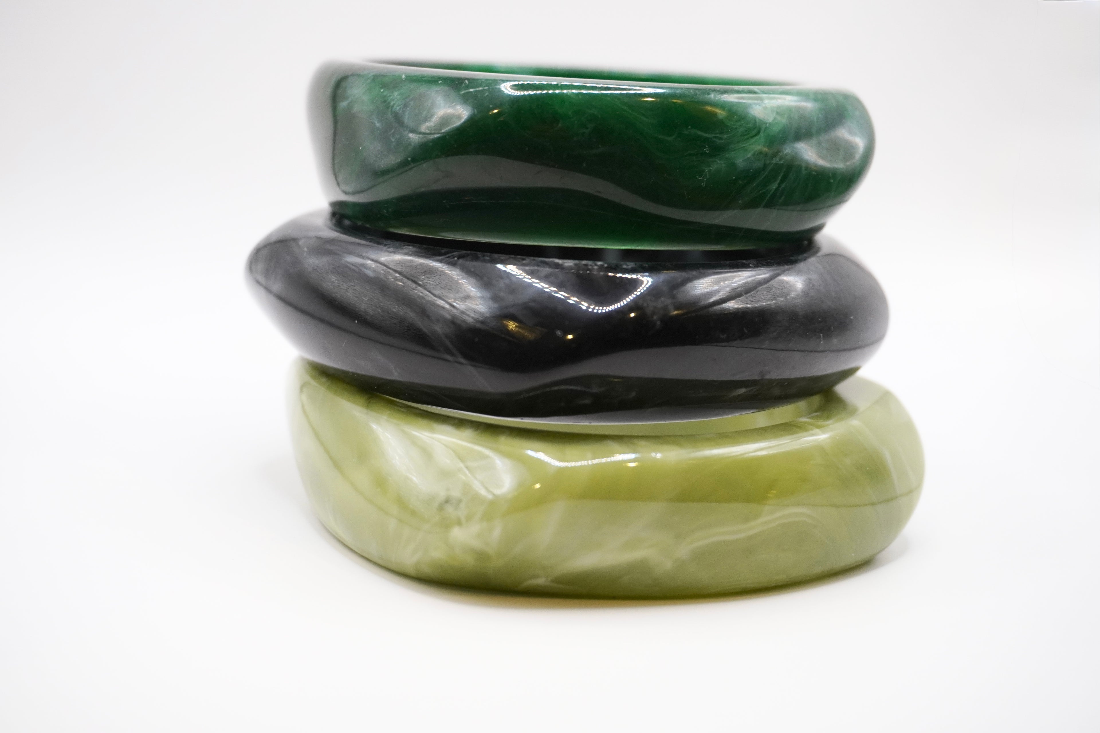 Dark green & black bangles