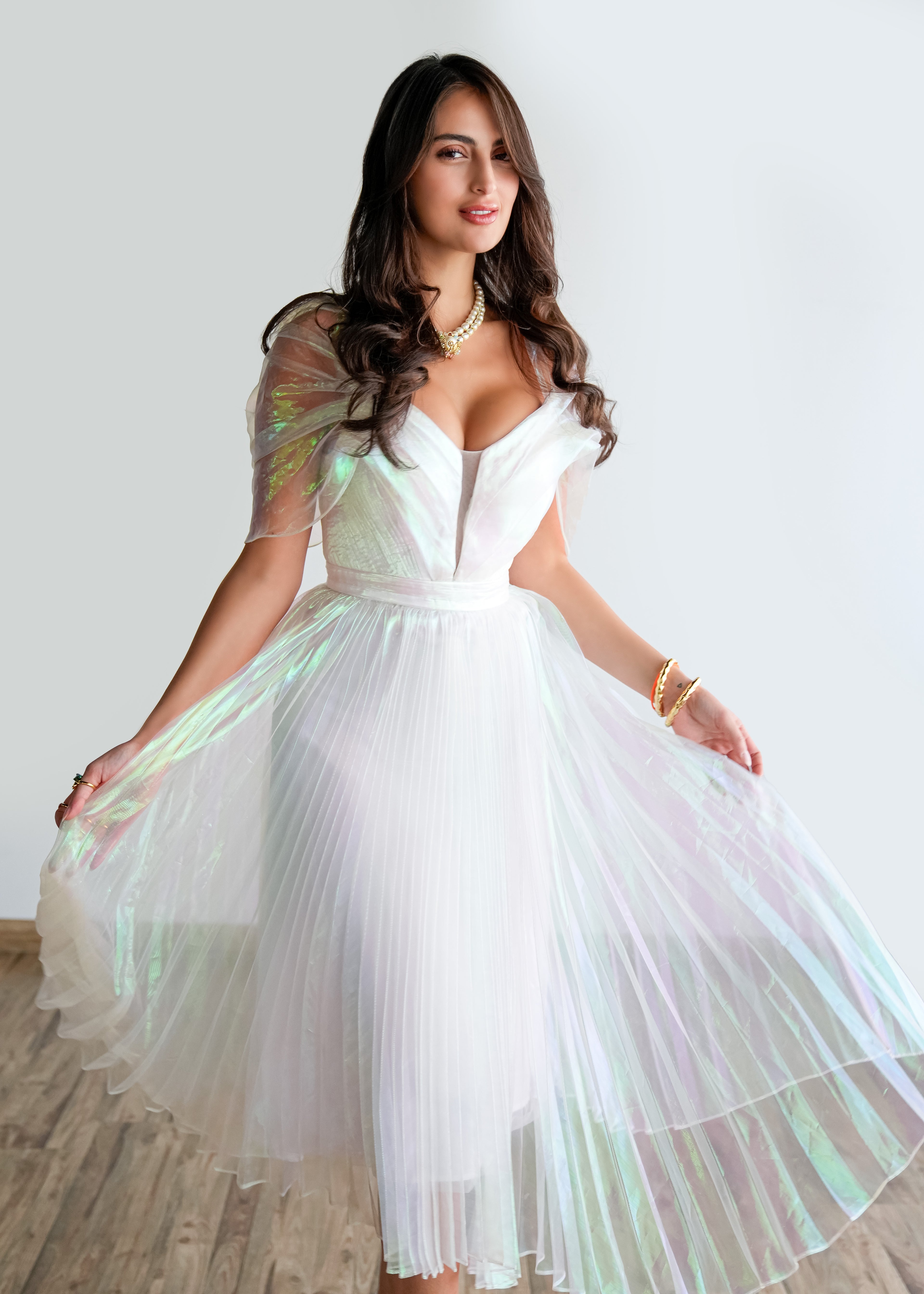 Moonlit Glow Off-Shoulder Dress