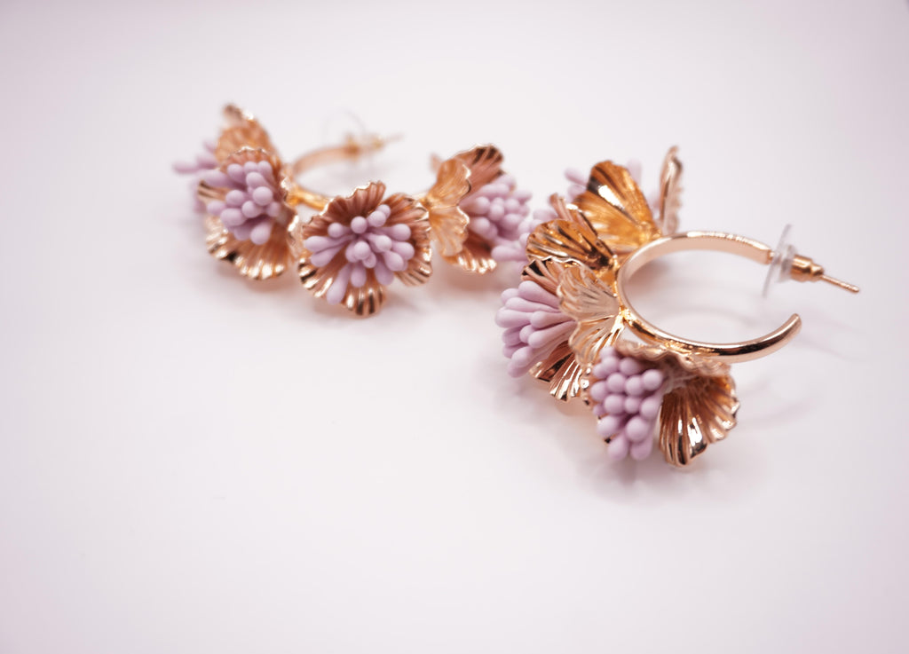 Lavender floral hoops