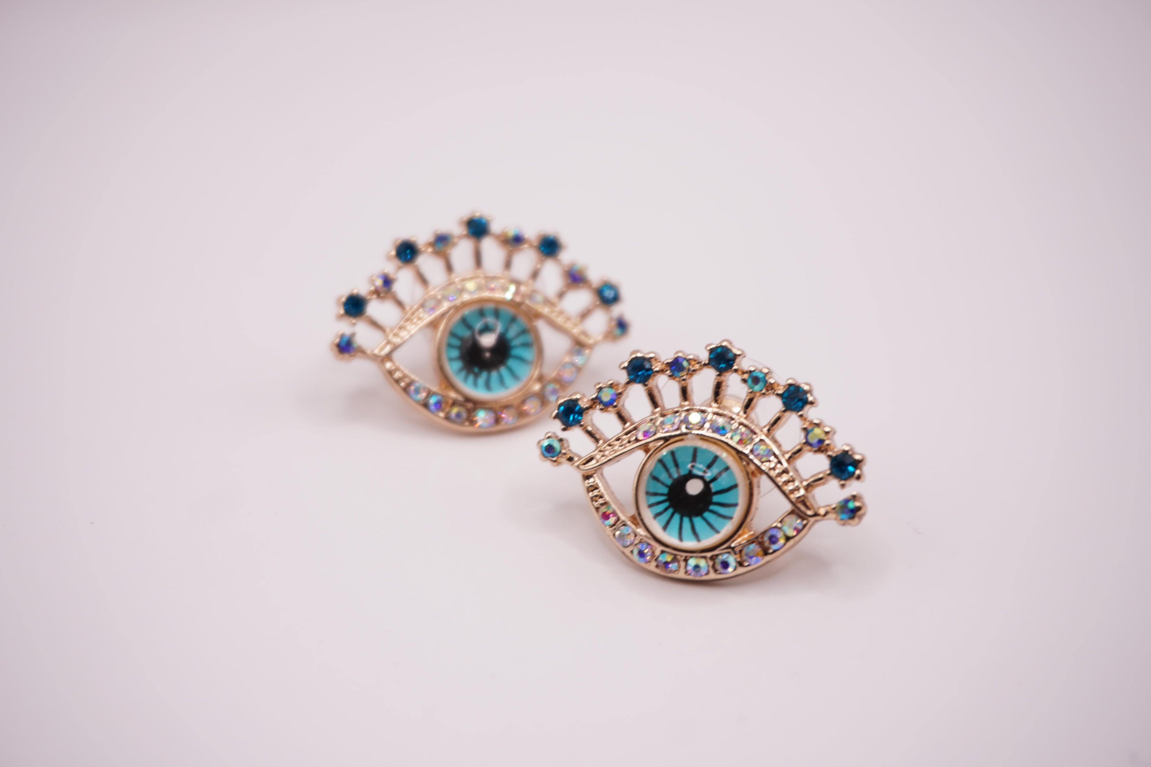 Blue evil-eye studs