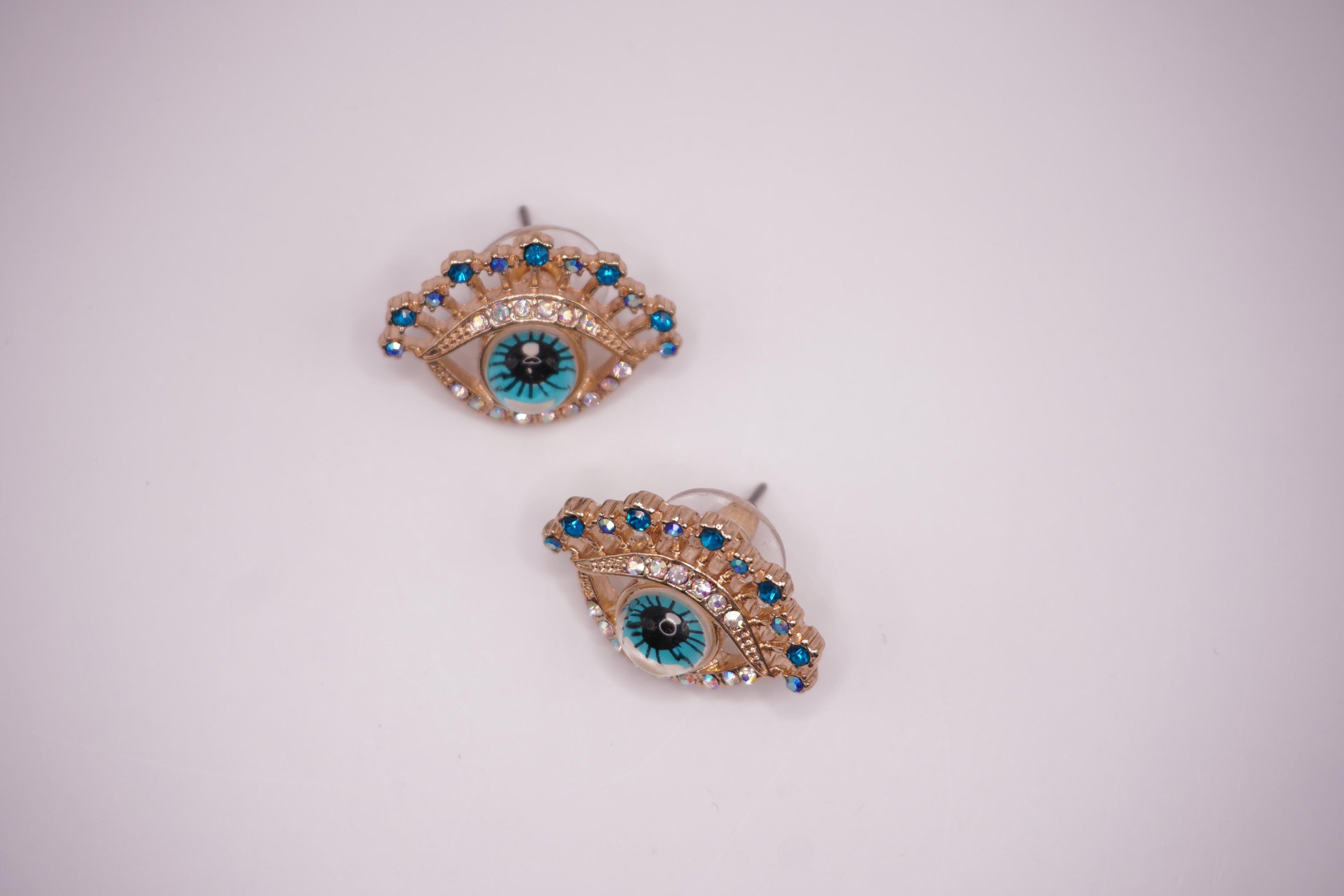 Blue evil-eye studs