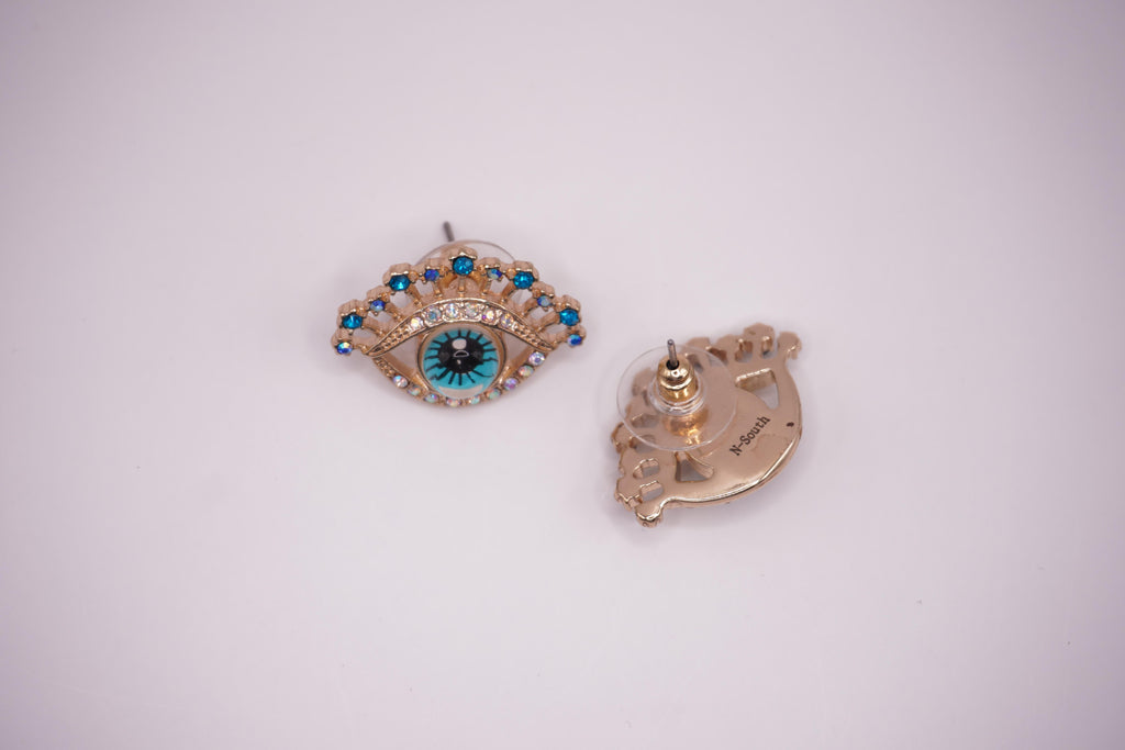 Blue evil-eye studs