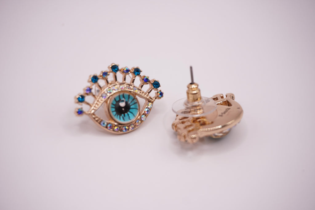 Blue evil-eye studs