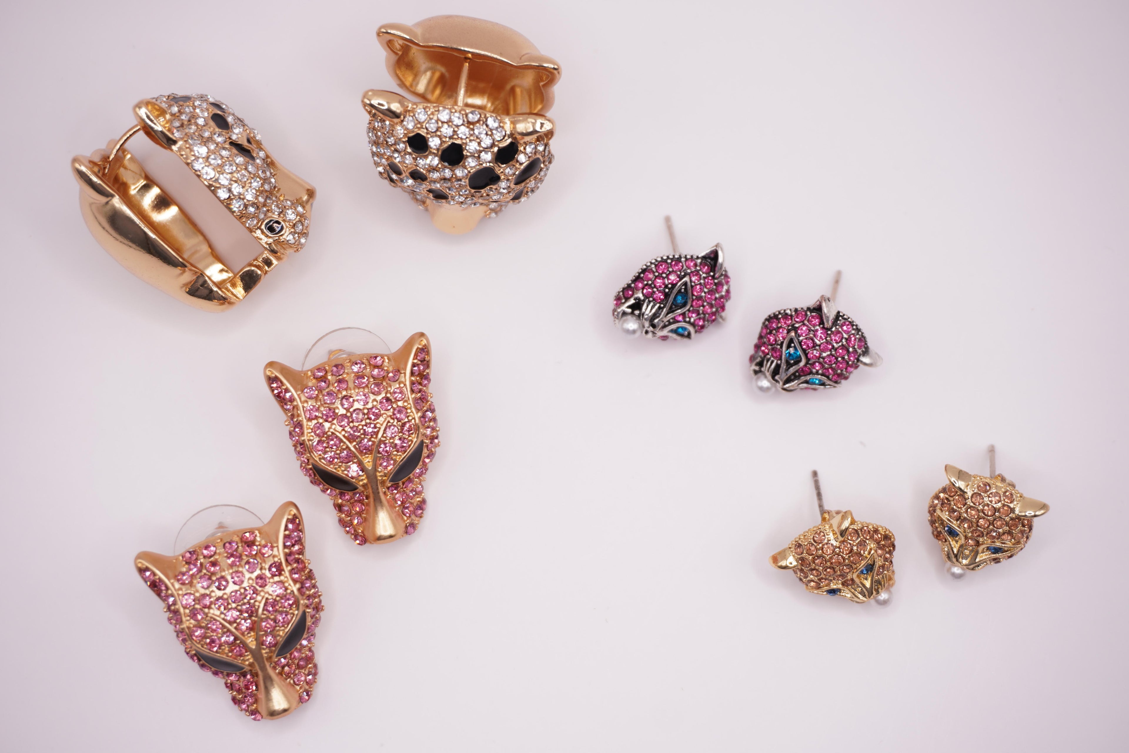 Pink Leopard Earrings
