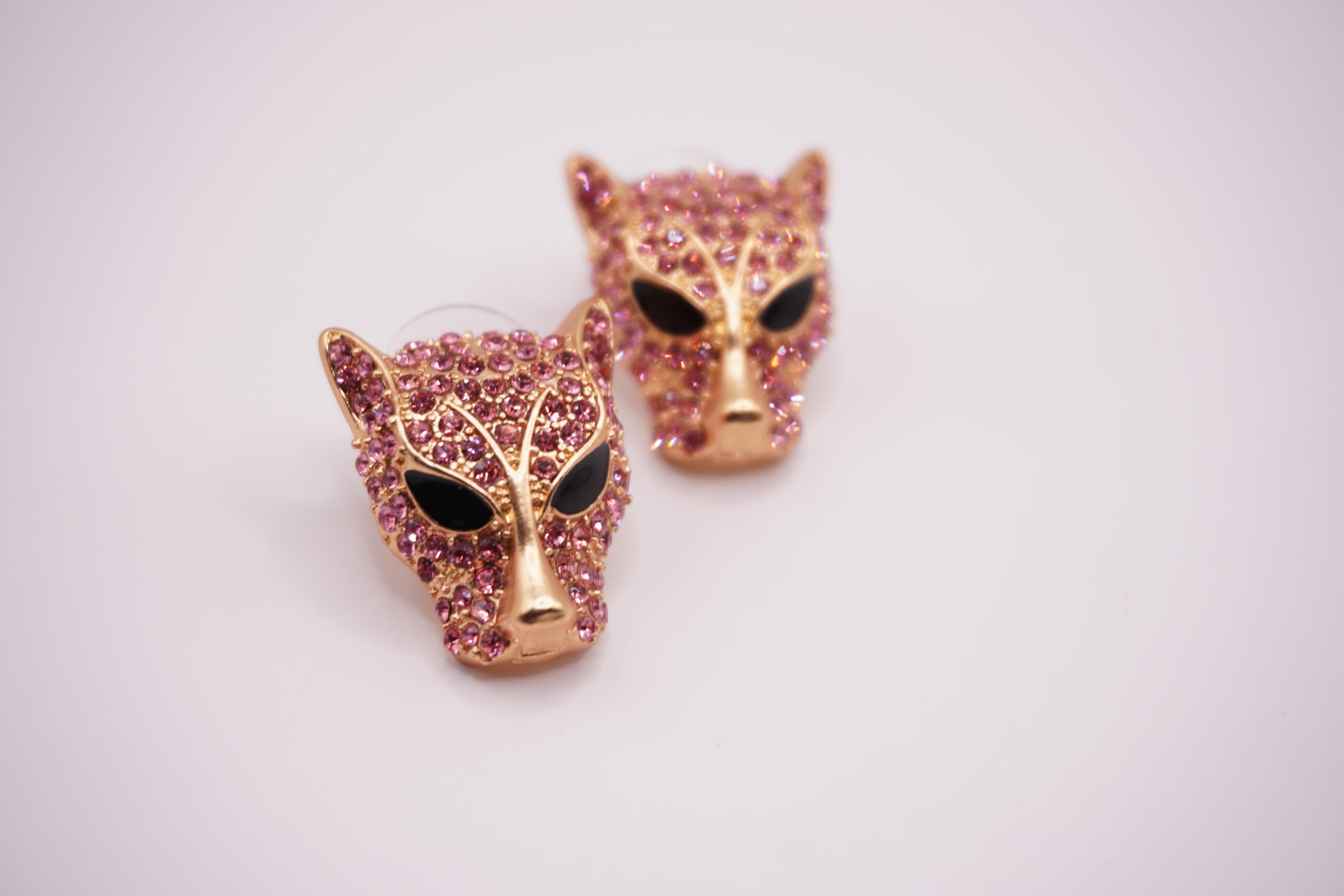 Pink Leopard Earrings