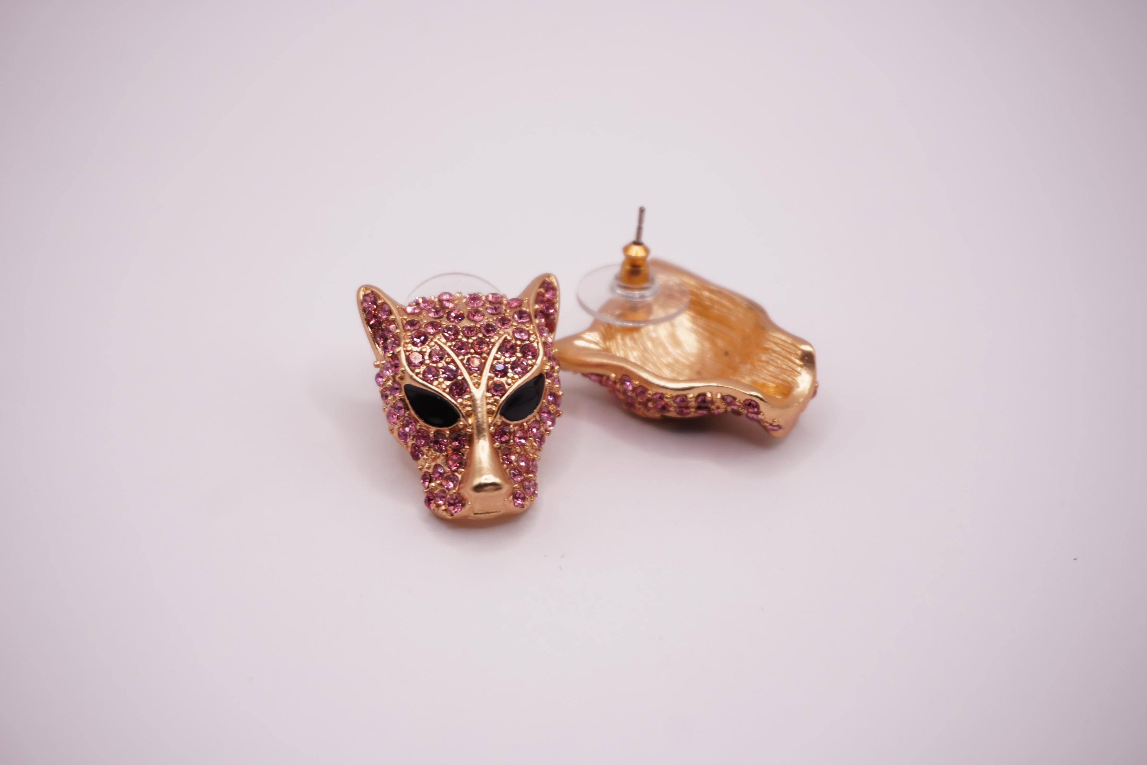 Pink Leopard Earrings