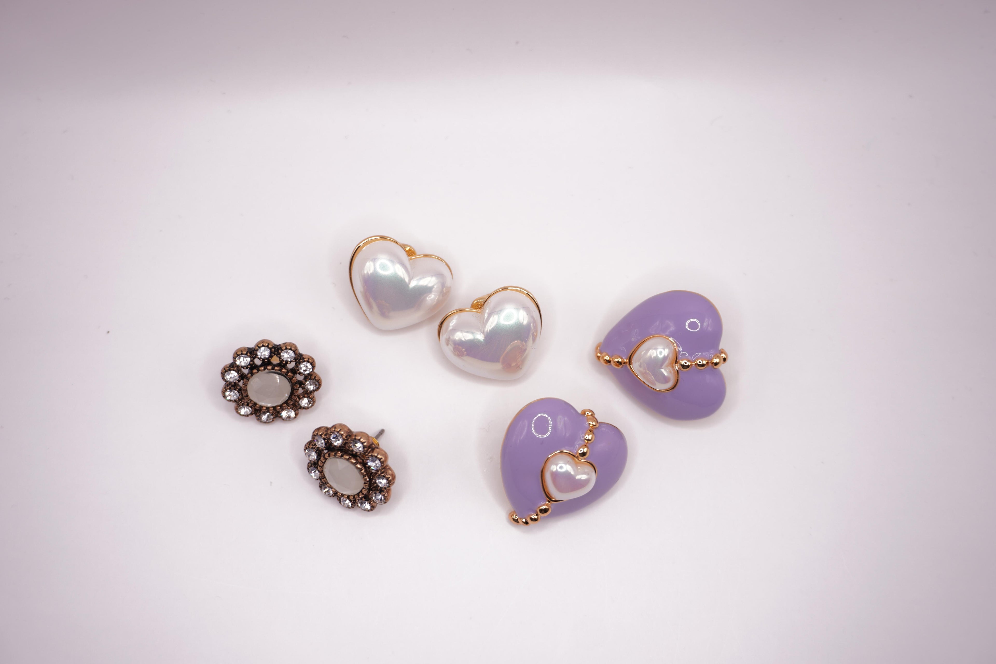 Pearl Heart Studs