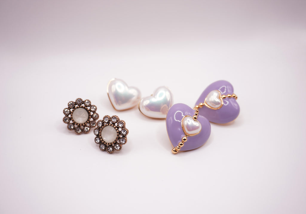 Pearl Heart Studs