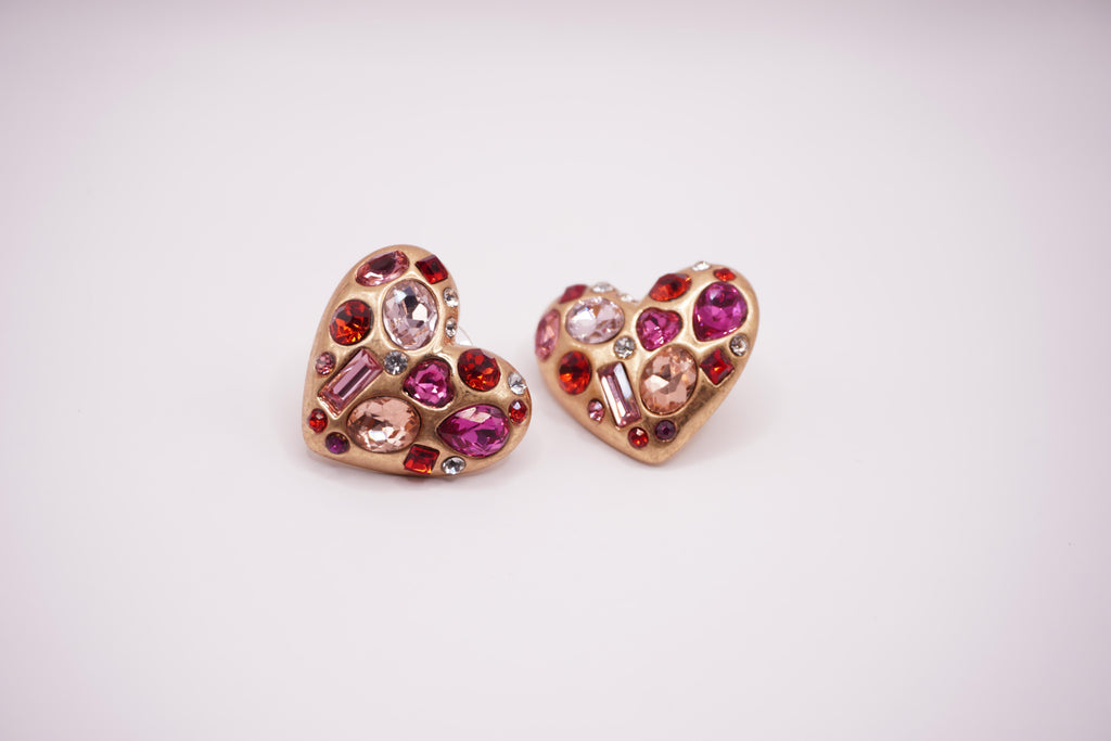 Gem Heart Studs