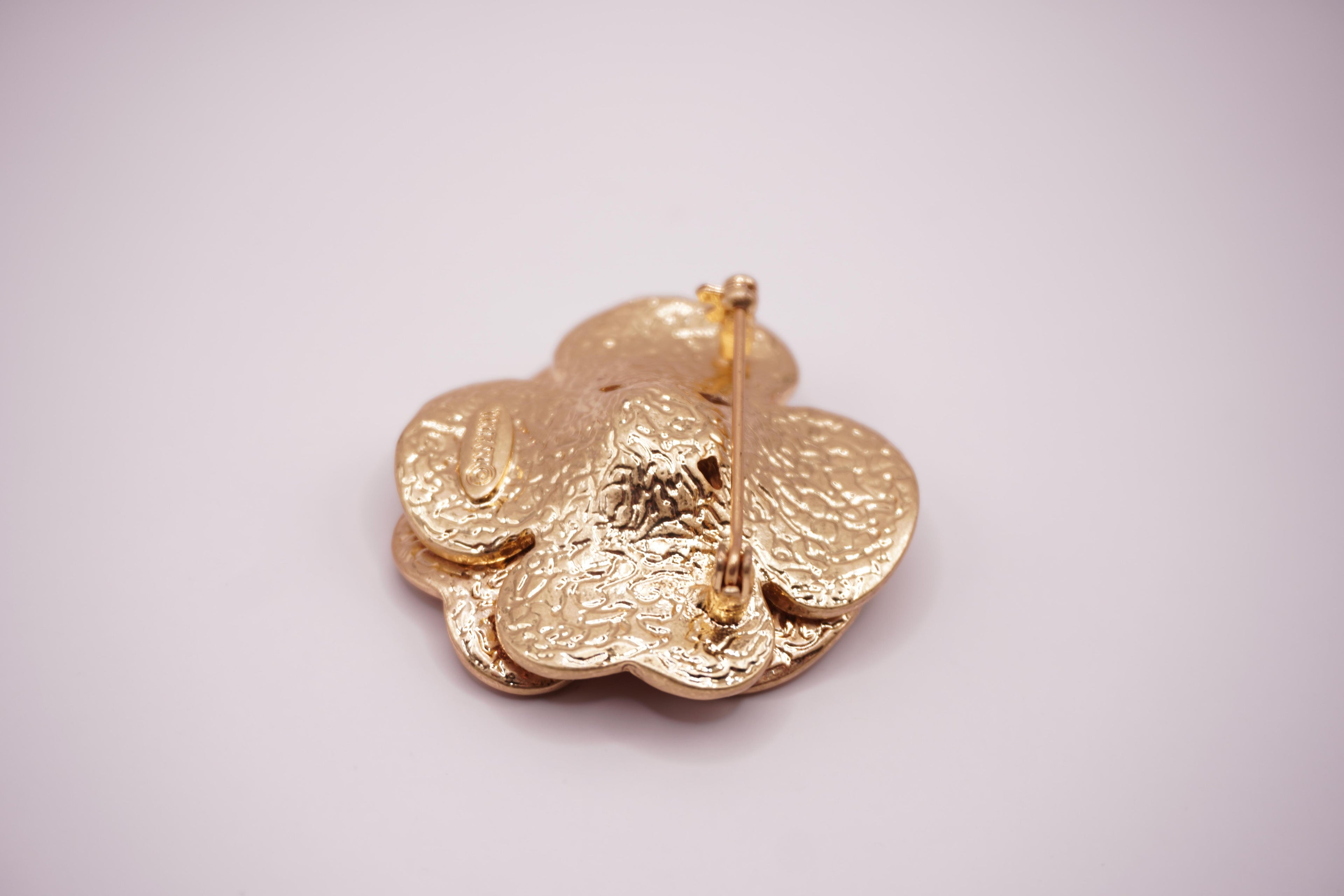 Pink Crystal Flower Brooch