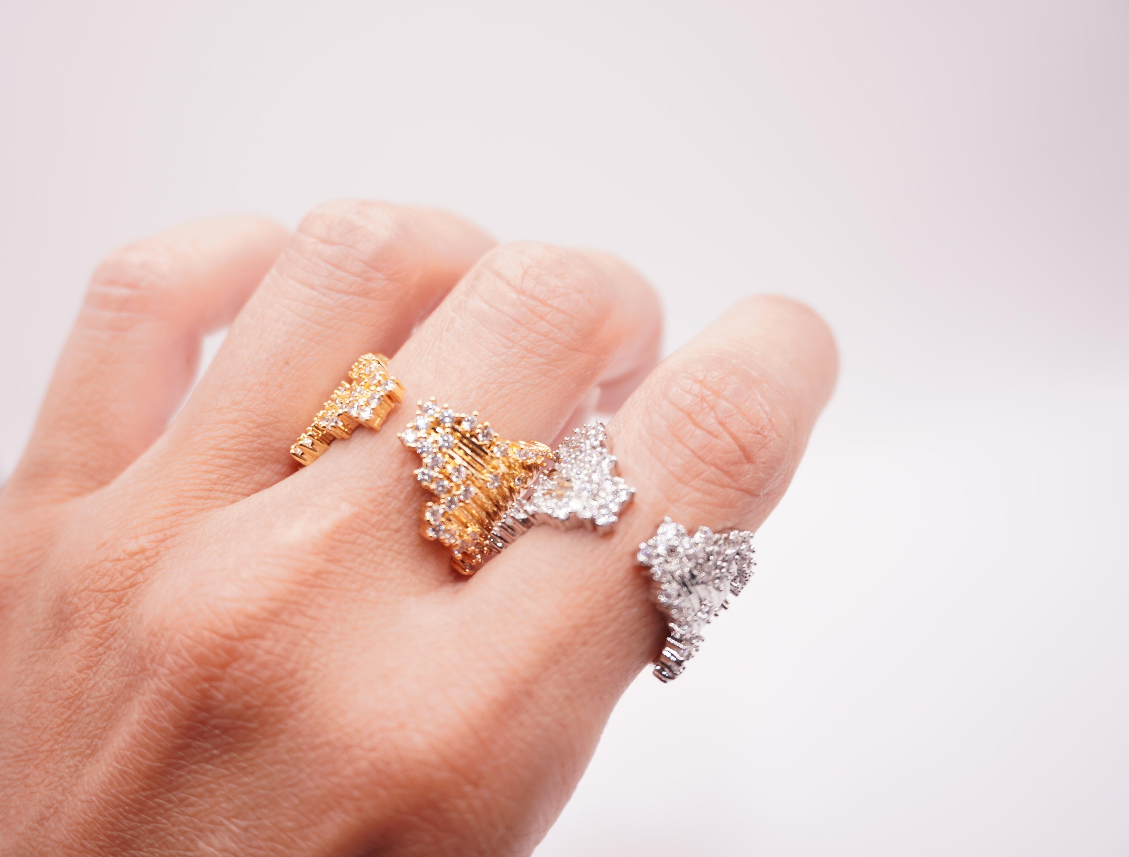 Butterfly Crystal Rings