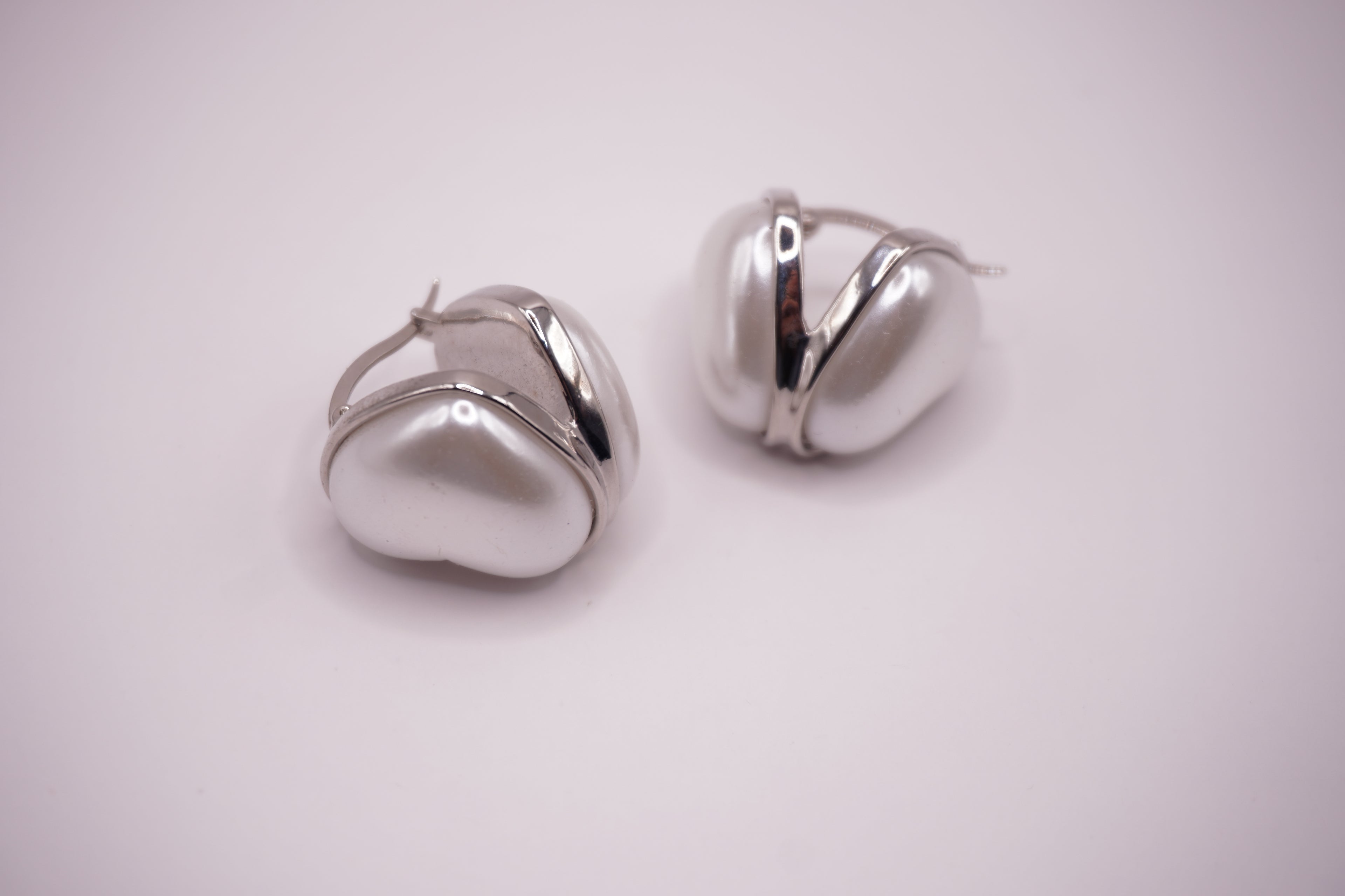 Pearl Heart Earrings
