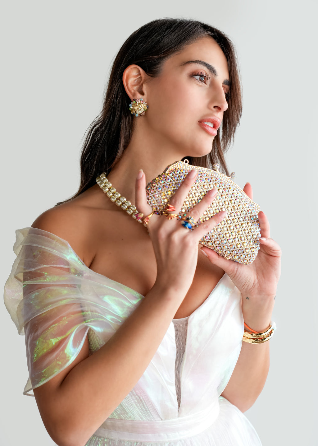 Moonlit Glow Off-Shoulder Dress