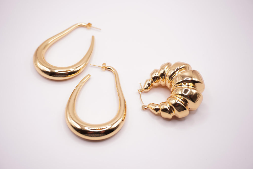 Gold Teardrop Hoops