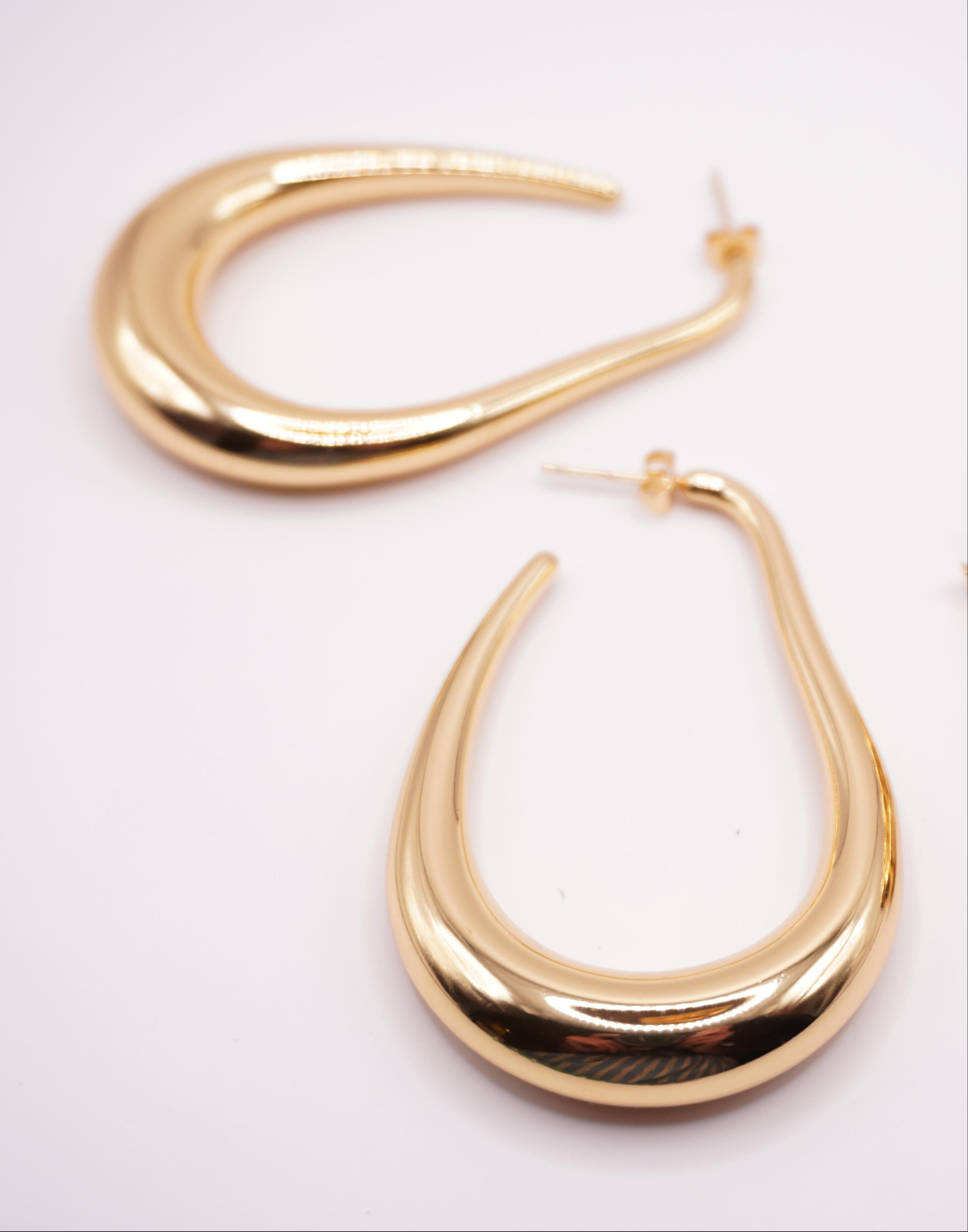 Gold Teardrop Hoops