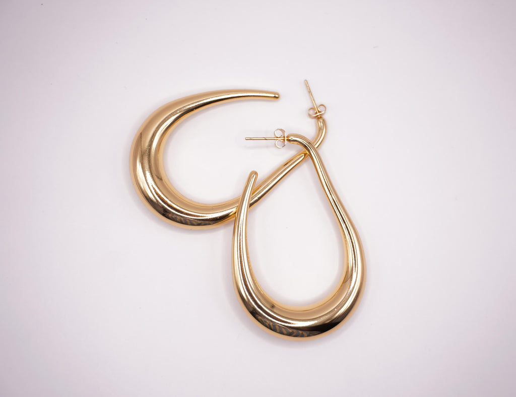 Gold Teardrop Hoops