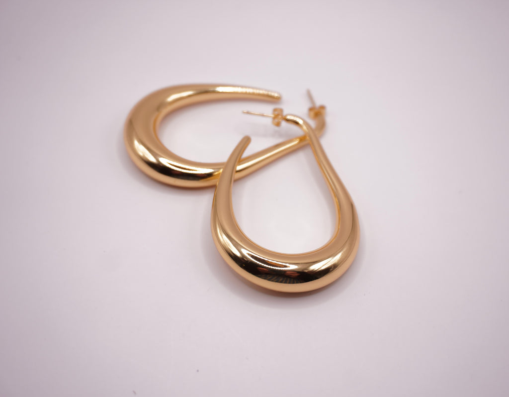 Gold Teardrop Hoops
