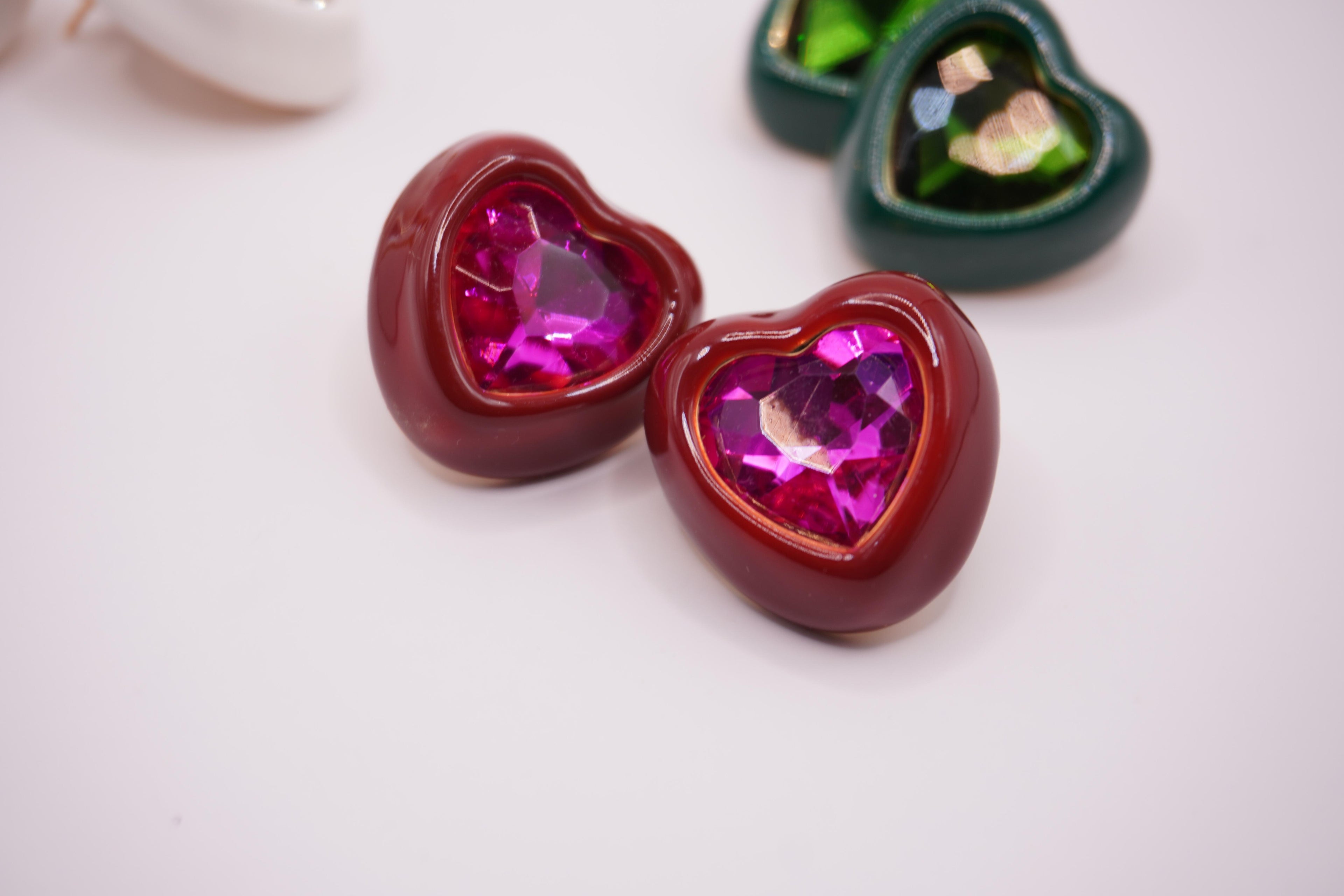Heart Gem Studs