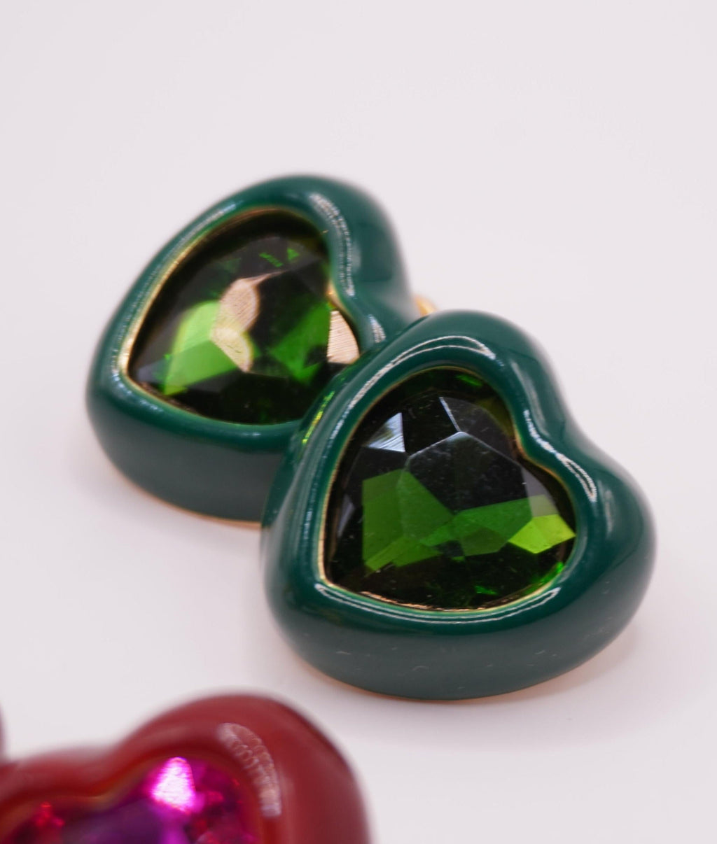 Heart Gem Studs