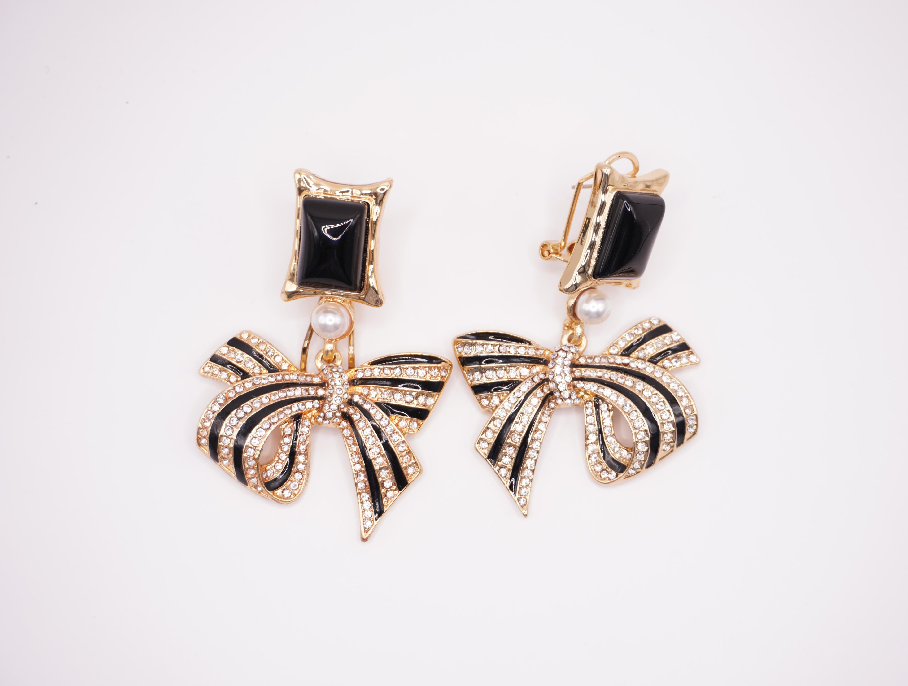 Black Bow Earrings