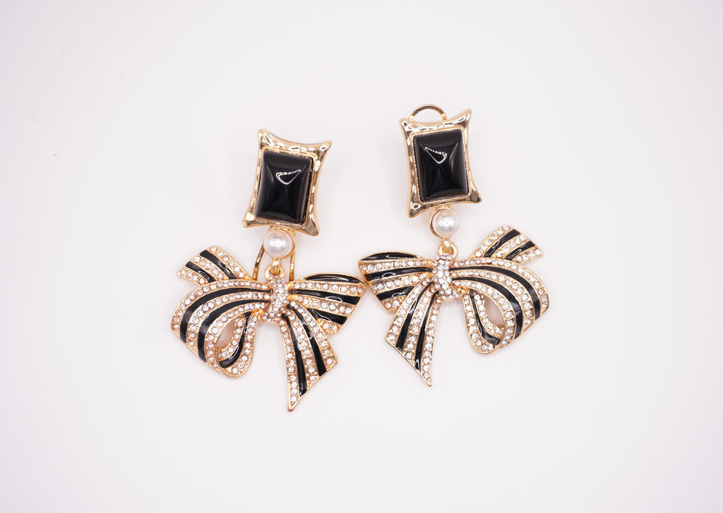 Black Bow Earrings