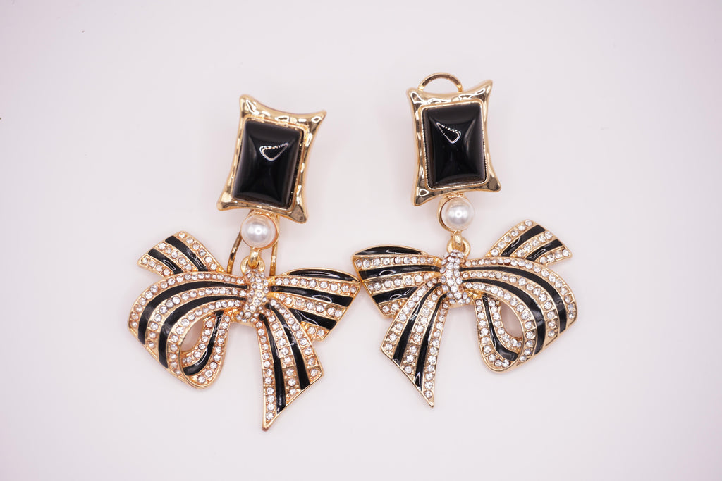 Black Bow Earrings